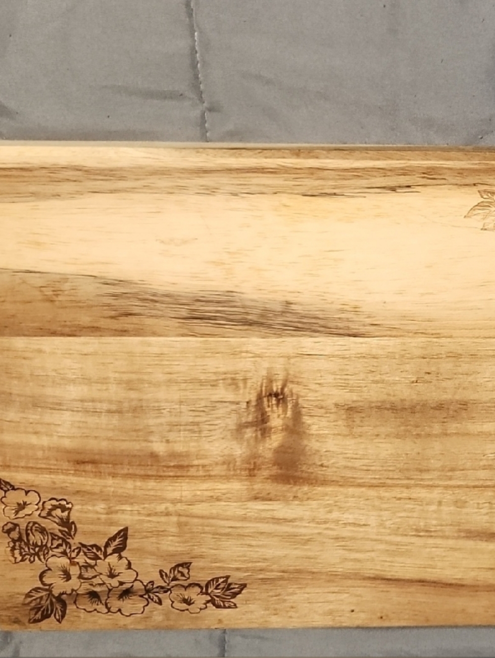 Pioneer Woman Engraved Floral Wood Serving/Charcuterie Board - Natural Wood